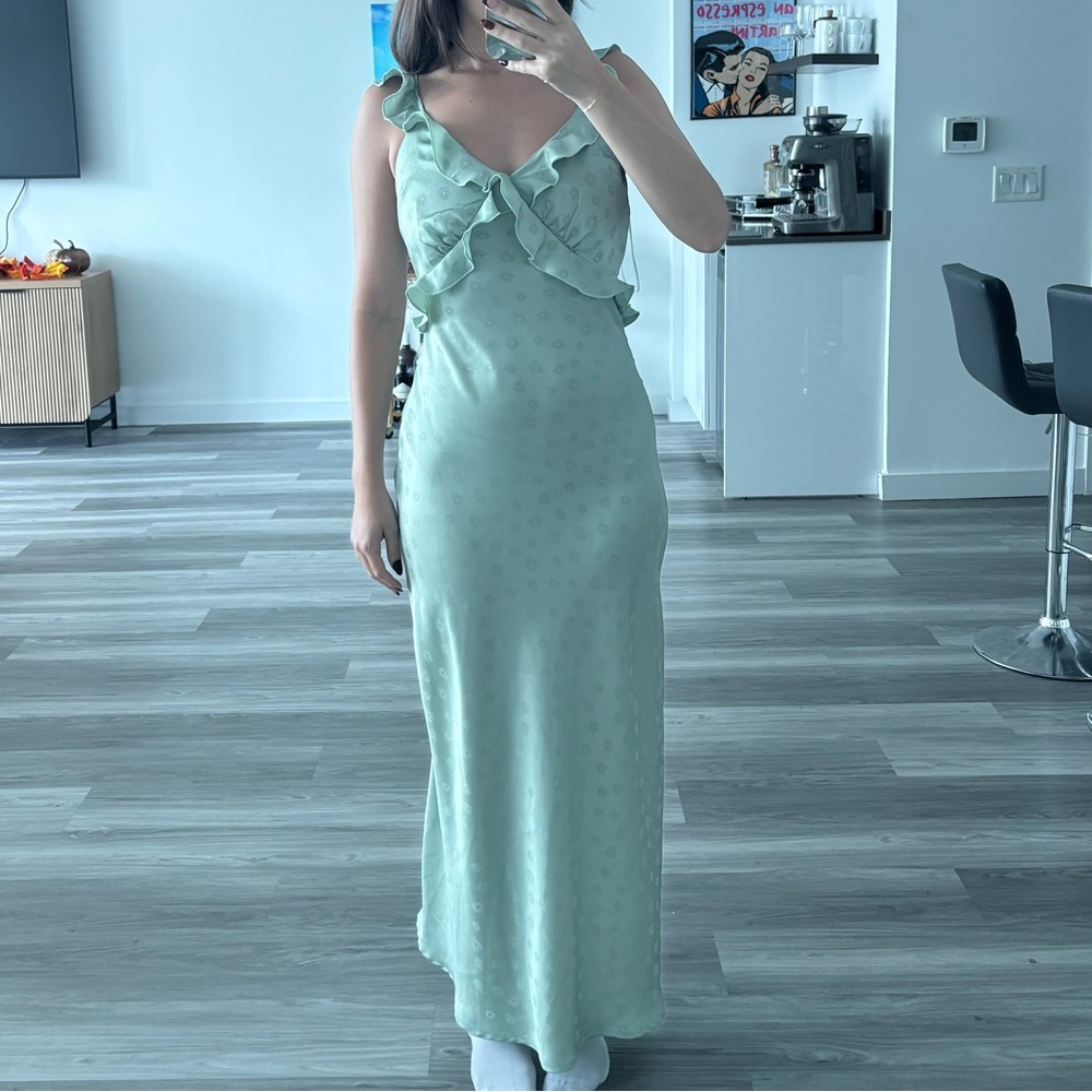 Green Floral Midi Dress
